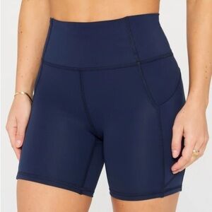 FABLETICS Deep NavyOasis PureLuxe High-Waist 6” Shorts with Pockets, Size S, EUC